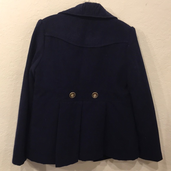 HYDRAULIC pea coat double breasted Large Blue Lg - Picture 7 of 8
